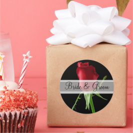 赤エレガントバラ結婚式用シール ラウンドシール