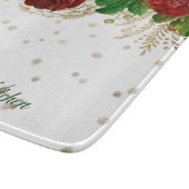 赤エレガントバラ縁どパーソナライズされた カッティングボード (角)