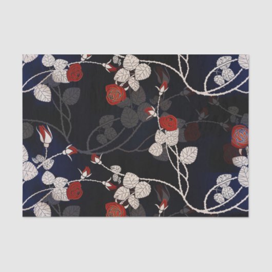 赤エレガントバラ花 薄葉紙 (正面)