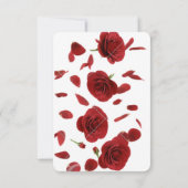 赤エレガントバラRSVPカード – ロマンチック結婚なResp 出欠カード (裏面)