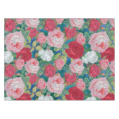 赤エレガントビクトリアンとピンクのバラ | テーブルクロス (正面(横))