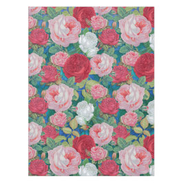 赤エレガントビクトリアンとピンクのバラ | テーブルクロス