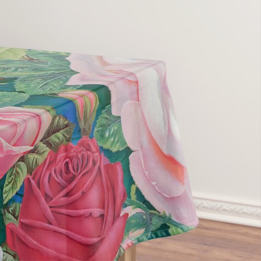 赤エレガントビクトリアンとピンクのバラ | テーブルクロス (インサイチュ)
