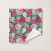 赤エレガントビクトリアンとピンクのバラ | バスタオルセット (ウォッシュタオル)