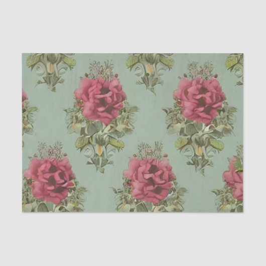 赤エレガントビクトリアンバラ模様 薄葉紙 (正面)