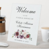 赤エレガントピンクのバラフローラ葬儀台座看板 台座サイン (インサイチュ)