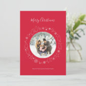 赤エレガントピンクフォトリースホリデーカード シーズンカード (スタンド正面)