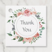 赤エレガントピンクローズ結婚ありがとう フェイバータグ (正面)