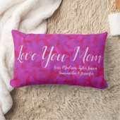 赤エレガントピンク愛ママ名パーソナライズされた前 ランバークッション (ブランケット)