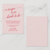 赤エレガントピンク書道レシピカード挿入 エンクロージャーカード (正面/裏面)