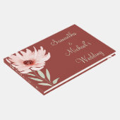 赤エレガントピンク水色フローラ結婚ズ ゲストブック (コーナー)