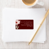 赤エレガントピンク水色フローラ結婚ズ ラベル (インサイチュ)