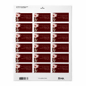 赤エレガントピンク水色フローラ結婚ズ ラベル (フルシート)