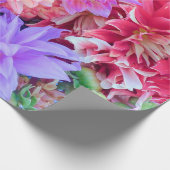 赤エレガントピンク紫オレンジ色の花花束 | ラッピングペーパー (角)