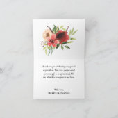 赤エレガントピンク緑フローラ水色 サンキューカード (内部)