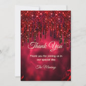赤エレガントフェイクグリッター感謝していは カード (正面)