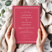 赤エレガントフォーマル紫結婚色 招待状