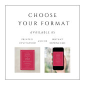 赤エレガントフォーマル紫結婚色 招待状