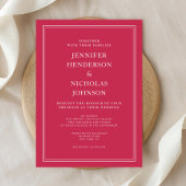 赤エレガントフォーマル紫結婚色 招待状