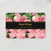 赤エレガントフローラの背パーソナライズされた景 名刺 (正面)