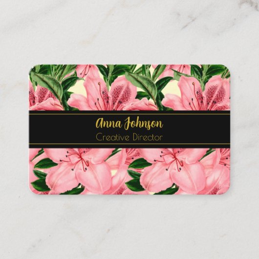 赤エレガントフローラの背パーソナライズされた景 名刺 (正面)