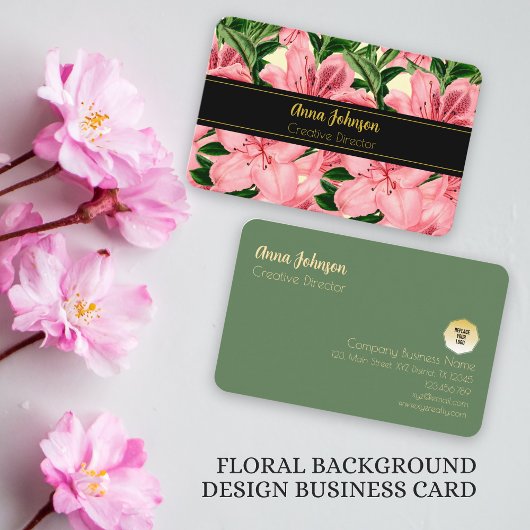 赤エレガントフローラの背パーソナライズされた景 名刺