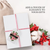 赤エレガントフローラカスタムの会社名とロゴ ギフトタグ