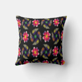 赤エレガントフローラクッションスロー クッション (裏面)