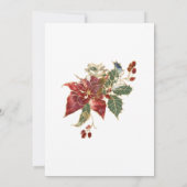 赤エレガントフローラクリスチャン結婚ズ 招待状 (裏面)