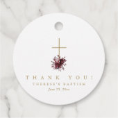 赤エレガントフローラクロスバプテスマ フェイバータグ (裏面)