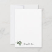 赤エレガントフローラシンプルカスタムウェディング サンキューカード (裏面)