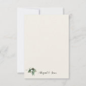 赤エレガントフローラシンプルクリー結婚ム サンキューカード (裏面)