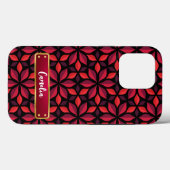 赤エレガントフローラシームレスパターン Case-Mate iPhoneケース (裏面 (横))