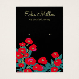 赤エレガントフローラスクリプトイヤリングジュエリー