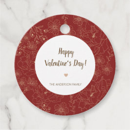 赤エレガントフローラハッピーバレンタインデー円 フェイバータグ