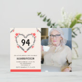 赤エレガントフローラハート94歳 招待状 (スタンド正面)