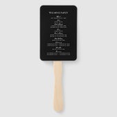 赤エレガントフローラブラック&ホワイト結婚式 プログラム ハンドファン (裏面)