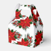 赤エレガントフローラポインセチア松の緑葉の フェイバーボックス (裏面サイド)