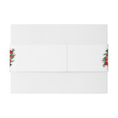 赤エレガントフローラポインセチア松の緑葉の 招待状ベリーバンド (裏面例)