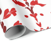 赤エレガントフローラ対称ラッピング紙 ラッピングペーパー (ロールコーナー)