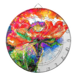 赤エレガントフローラ水絵画色 ダーツボード