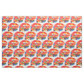 赤エレガントフローラ水絵画色 ファブリック (ファットクウォーター)