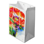 赤エレガントフローラ水絵画色 ミディアムペーパーバッグ (裏面アングル)