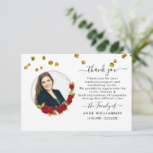 赤エレガントフローラ葬儀サンキューカード サンキューカード (スタンド正面)