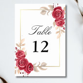 赤エレガントフローラ金ゴールドフレ結婚ームのテーブル番号 テーブルナンバー