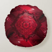 赤エレガントフローラ ラウンドクッション (正面)