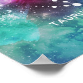 赤エレガントブルーウォーターカラーネブラタウロス ポスター (角)