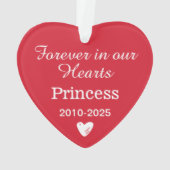 赤エレガントペット記念写真記念 オーナメント (裏面)