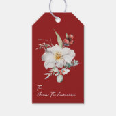 赤エレガントホリデーギフトラベル ギフトタグ (正面)