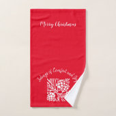 赤エレガントホリデーシーズン バスタオルセット (ハンドタオル)